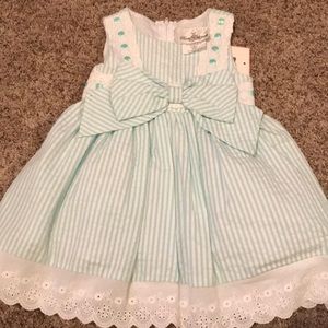 Rare Editions mint seersucker dress